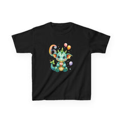Kids Dragon Birthday T‑Shirt – Cute 6th Birthday Dino/Dragon with Balloons