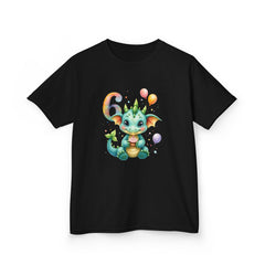 Kids Dragon Birthday T‑Shirt – Cute 6th Birthday Dino/Dragon with Balloons