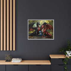 dragon family of 3 canvas print