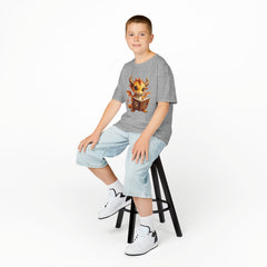 Kids Dragon 9 yrs Tee — Cute Fantasy Dragon with Book