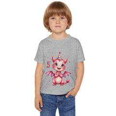 Toddler T-Shirt — Pink Birthday Dragon "5" Party Tee