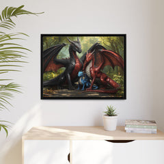 dragon family of 3 canvas print