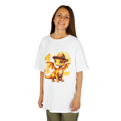 Kids Dragon 12th Birthday T-Shirt — Cute Explorer Dragon Graphic Tee