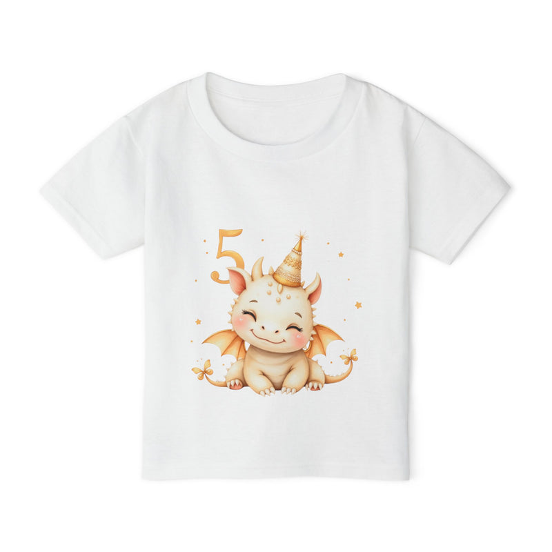 Toddler T-Shirt — Cute Golden Dragon 5th Birthday Tee