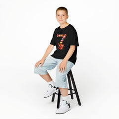 Kids Cupcake Number 7 T-Shirt — Cute Red Dragon Birthday Tee