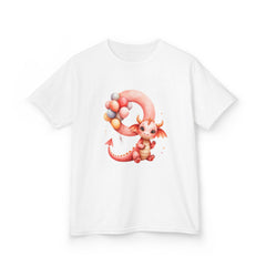 Kids Tee — Cute Pink Dragon with Balloons