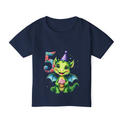 Toddler T-Shirt — Cute Birthday Dragon '5' Party Hat Design