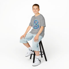 Kids' Cute dragon Birthday T-Shirt — Blue Number 8 Tee
