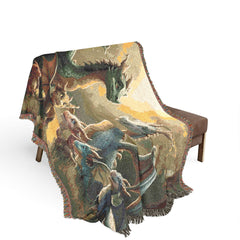 dragon family of 8, woven blanket
