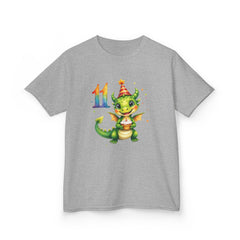 Kids Birthday Tee — Cute Party Dragon with "11" Number