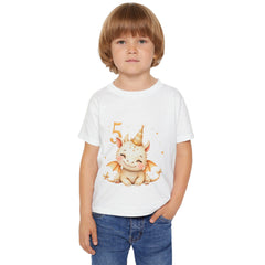 Toddler T-Shirt — Cute Golden Dragon 5th Birthday Tee