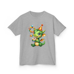 Kids Dragon Birthday T‑Shirt — Cute Party Dragon with Number 9 (Kids Tee)