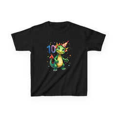 Kids' 10th Birthday Dragon T-Shirt — Cute Party Hat Dragn Tee for Boys & Girls