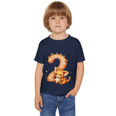 Toddler T‑Shirt — Cute Orange Dragon 2nd Birthday Shirt