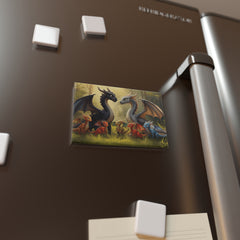 Dragon Family of 7 Magnet — Cute Dragon Parents & Babies Refrigerator Decor