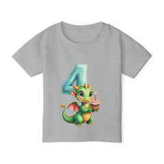 Toddler T-Shirt — Cute 4th Birthday Dragon with Cupcake