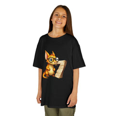 Kids T‑Shirt — Cute Scholarly dragon with Scroll