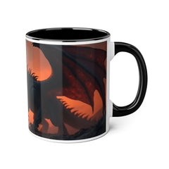 Dragon Sunset Accent Mug — Fiery Fantasy Coffee Cup (11oz)