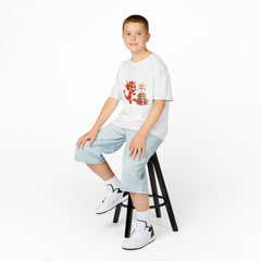 Kids Tee — Cute Red Dragon with Gifts “Happy 11th” Birthday Shirt