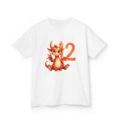 Kids Tee — Cute Orange Dragon 12th Birthday Shirt