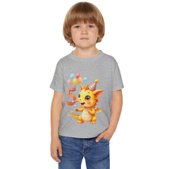 Toddler T-Shirt — Cute Birthday Dragon 5th Birthday Tee