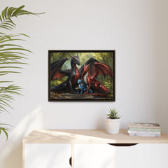 dragon family of 3 canvas print