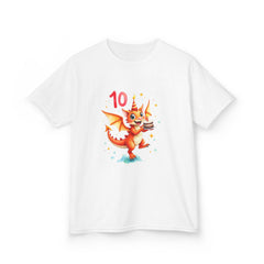 10th Birthday Kids Tee — Cute Party Dragon Graphic Shirt