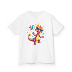 Kids 10th Birthday Dragon T‑Shirt — Cute Party Dragon with Sunglasses