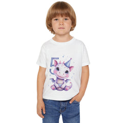 Toddler T‑Shirt — Cute Birthday Dragon "5" Party Tee
