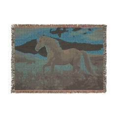 Unicorn Woven Blanket — Mystical Sunset & Twilight Horse Tapestry Throw