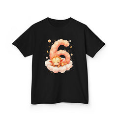 Happy Sleeping Fox Number 6 Kids T-Shirt — Cute Birthday Tee for 6-Year-Olds