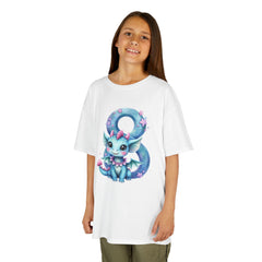 Kids' Cute dragon Birthday T-Shirt — Blue Number 8 Tee