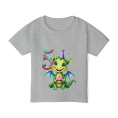 Toddler T-Shirt — Cute Birthday Dragon '5' Party Hat Design