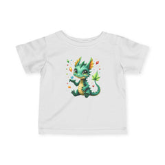 Infant Tee - Cute Green Baby Dragon Graphic Shirt for Toddlers