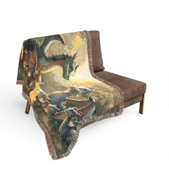 dragon family of 8, woven blanket