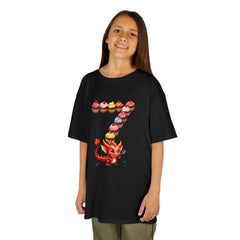 Kids Cupcake Number 7 T-Shirt — Cute Red Dragon Birthday Tee
