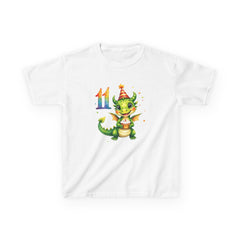 Kids Birthday Tee — Cute Party Dragon with "11" Number