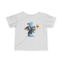 Infant Tee — Cute Dragon First Birthday '1' Design