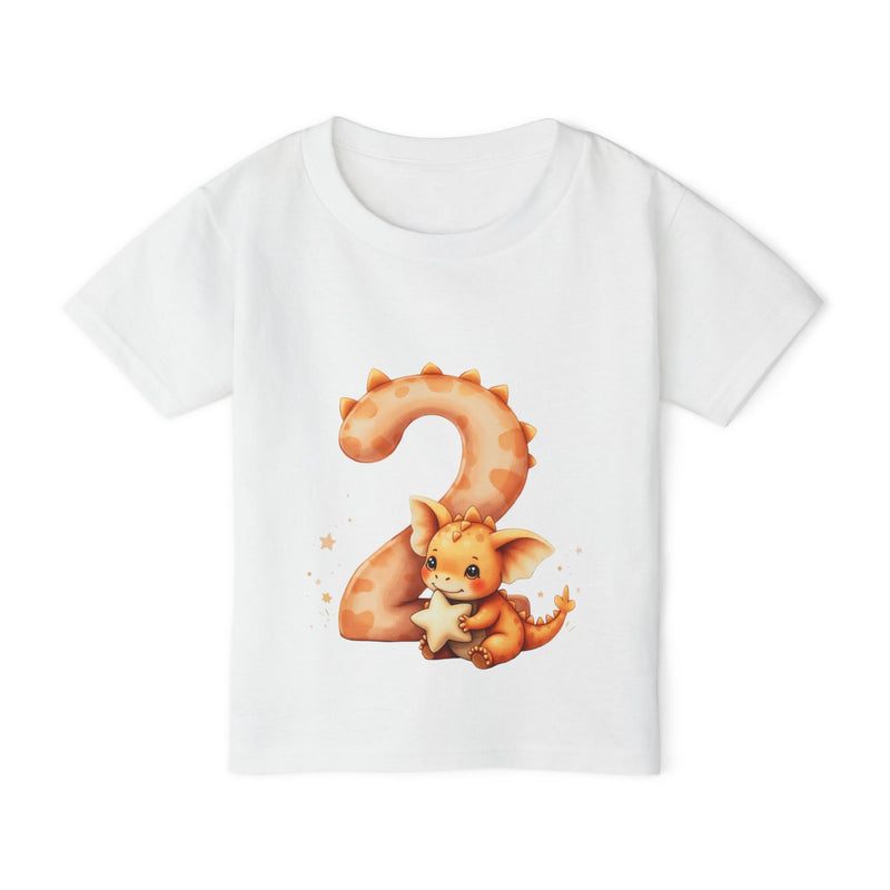 Toddler T‑Shirt — Cute Orange Dragon 2nd Birthday Shirt