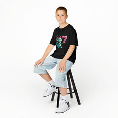 Kids Birthday Tee — Cute Green Dragon with Number 7