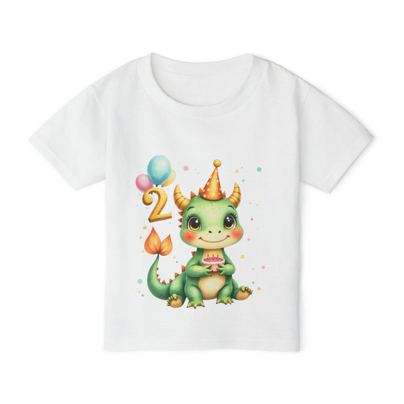 Toddler T-Shirt — Cute Birthday Dragon '2' Party Tee for 2-Year-Olds
