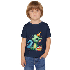 Toddler T-Shirt — Cute Dragon 2nd Birthday Design