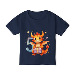 Toddler T-Shirt — Cute Birthday Dragon “5” Gift Tee