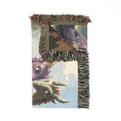 dragon family of 5, woven blanket