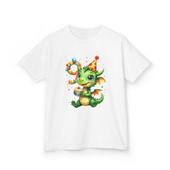 Kids Dragon Birthday T‑Shirt — Cute Party Dragon with Number 9 (Kids Tee)