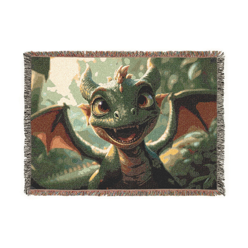 silly Dragon Woven Blanket – Fantasy  Throw for Kids & Dragon Lovers