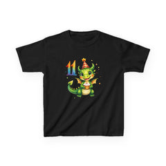Kids Birthday Tee — Cute Party Dragon with "11" Number