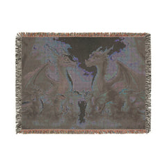 dragon family of 8, woven blanket