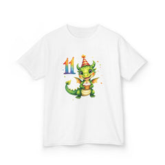 Kids Birthday Tee — Cute Party Dragon with "11" Number