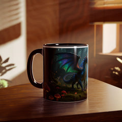 Dragon & Fairy Accent Mug — Enchanted Forest Coffee Cup